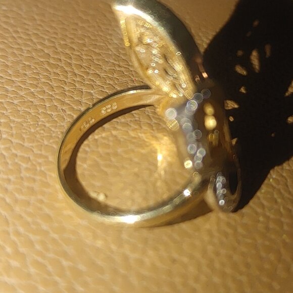 Butterfly Ring 925 Sterling Silver DBJ Sz 6 Gold Plated Vintage Inspire Jewelry - Picture 8 of 13